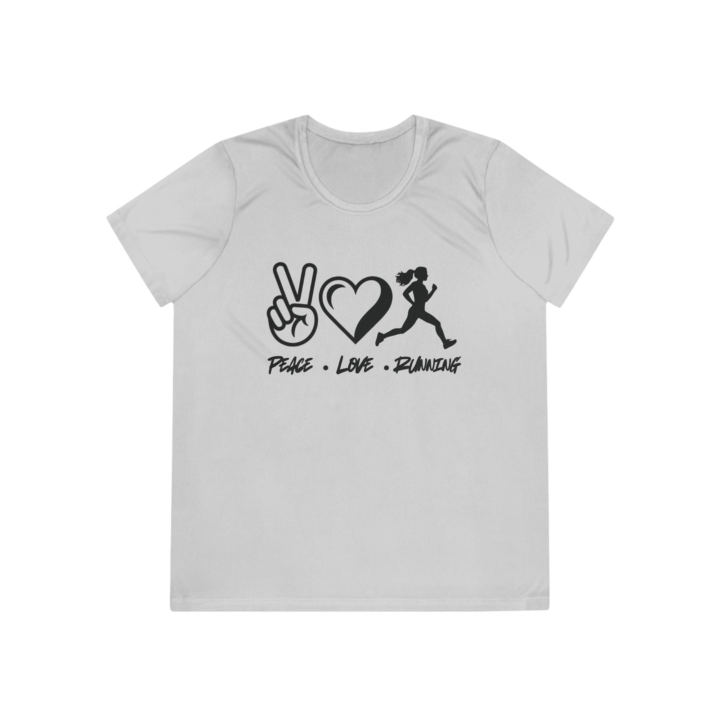 Peace • Love • Running Ladies Moisture Wicking Tee