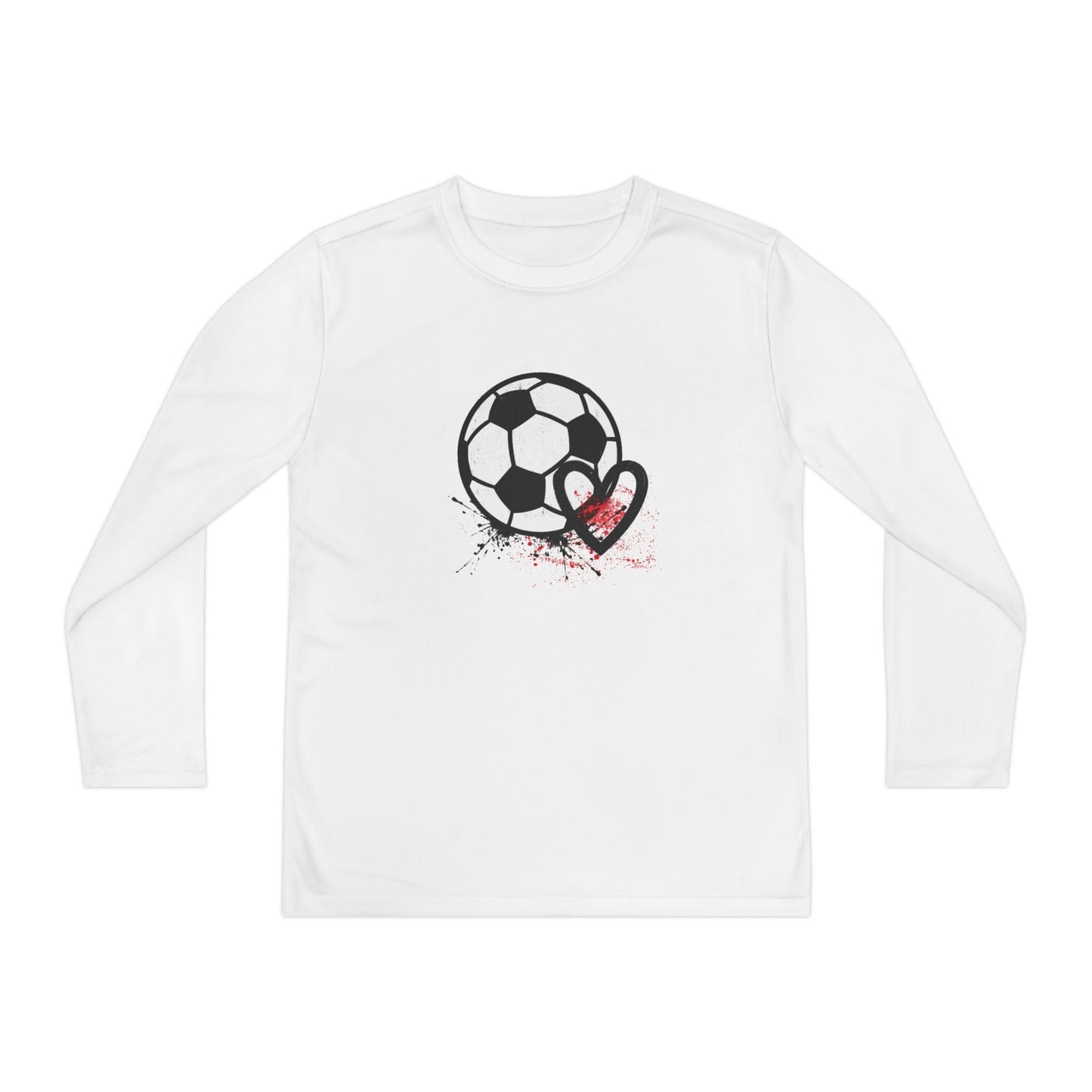 Soccer Is Her Heartbeat Youth Long Sleeve Competitor Tee