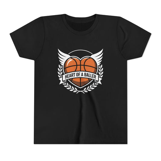 Heart Of A Baller-Basketball Youth Short Sleeve Tee