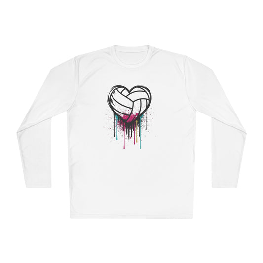 Dripping Volleyball Heart Lightweight Long Sleeve Tee