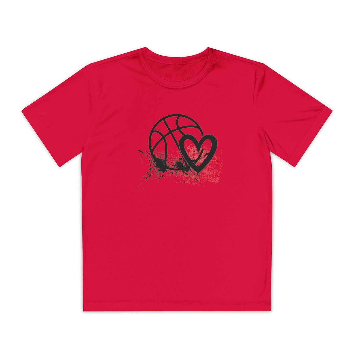 Basketball Is Her Heartbeat Youth Moisture Wicking Tee