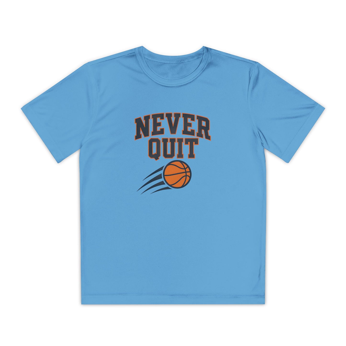 Never Quit Basketball Youth Moisture Wicking Tee