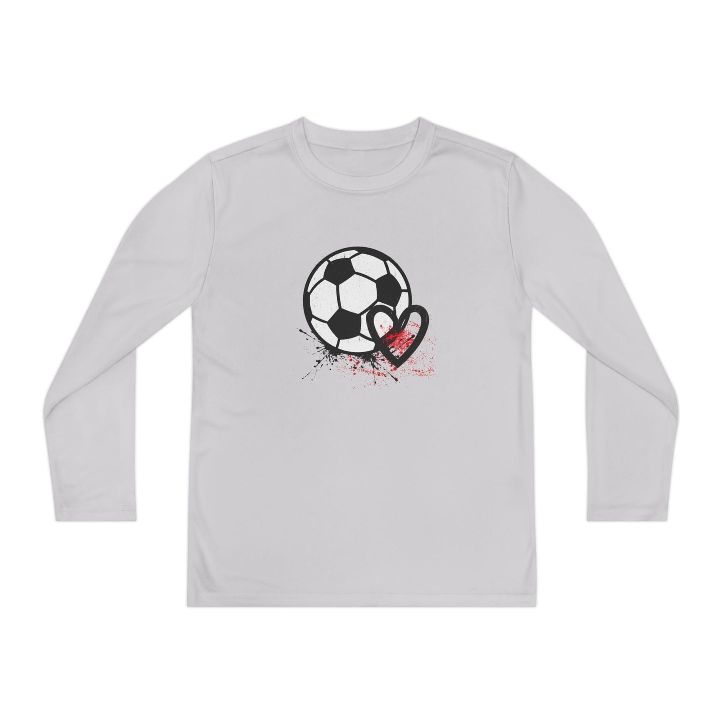 Soccer Is Her Heartbeat Youth Long Sleeve Competitor Tee