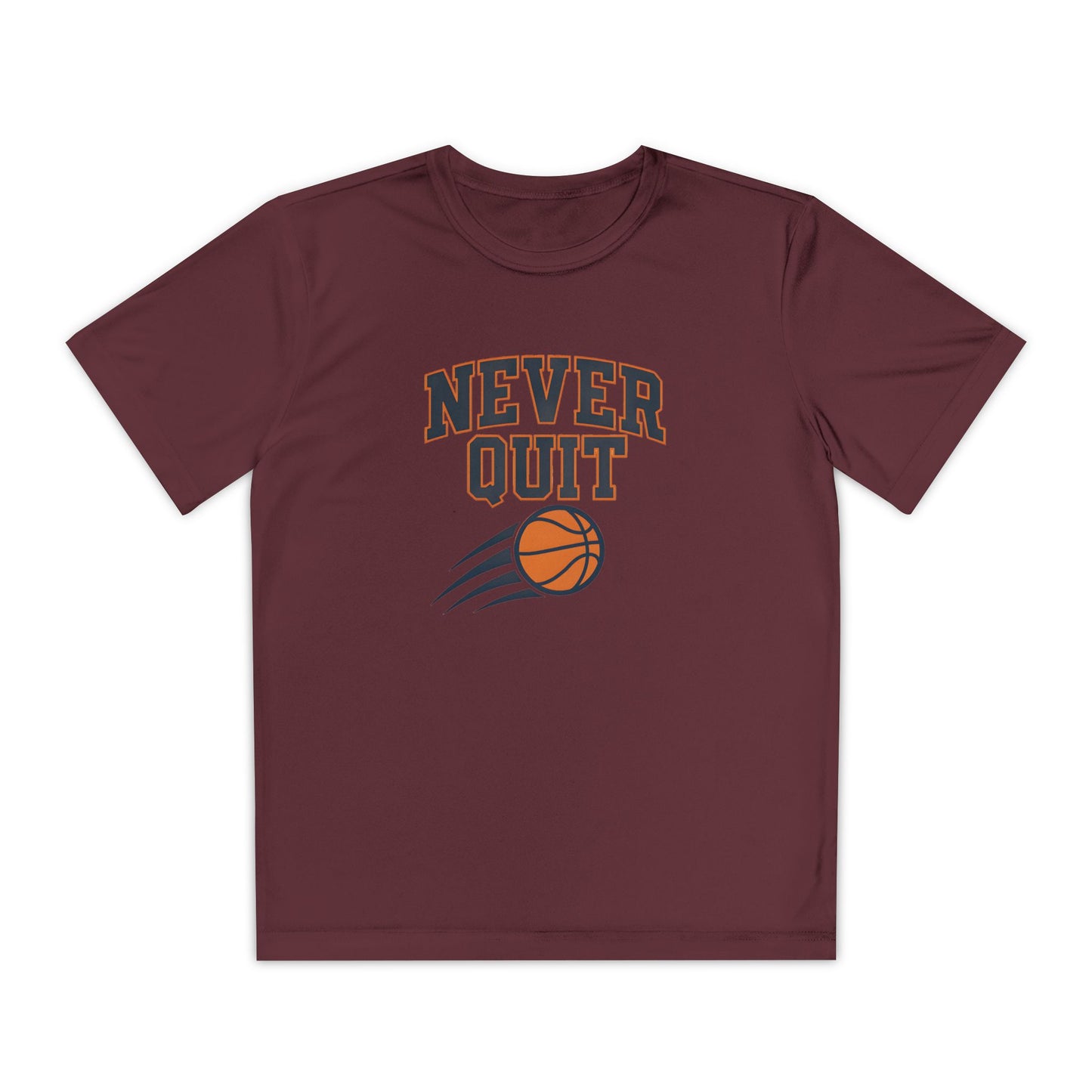 Never Quit Basketball Youth Moisture Wicking Tee