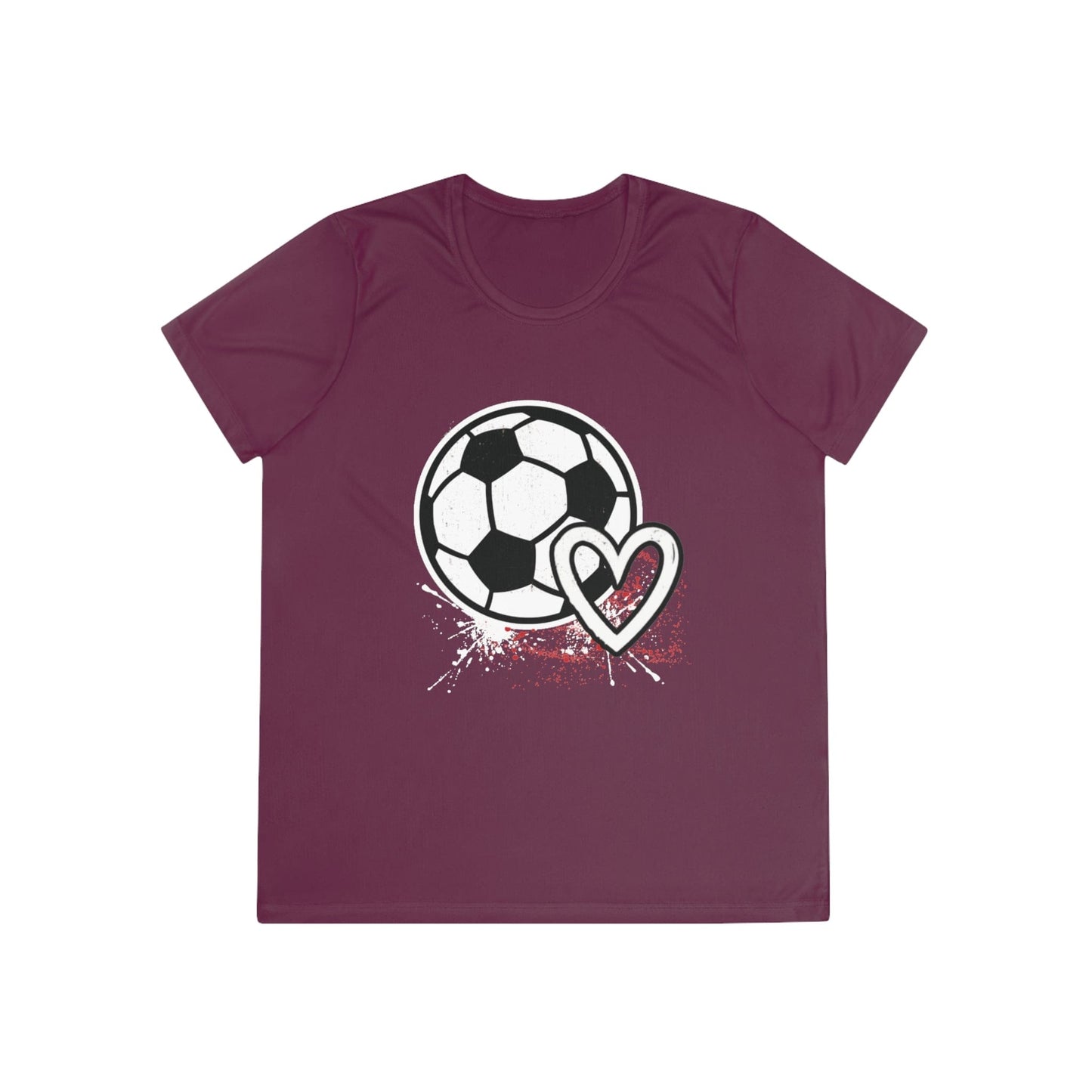 Soccer Is Her Heartbeat Ladies Moisture Wicking Tee
