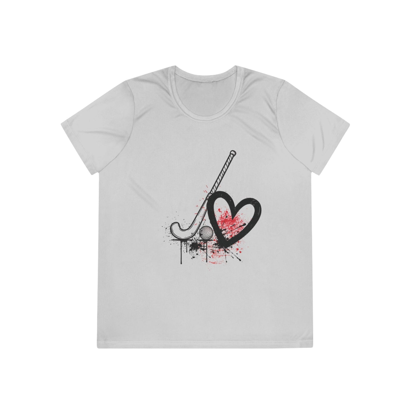 Field Hockey Is Her Heartbeat Ladies Moisture Wicking Tee