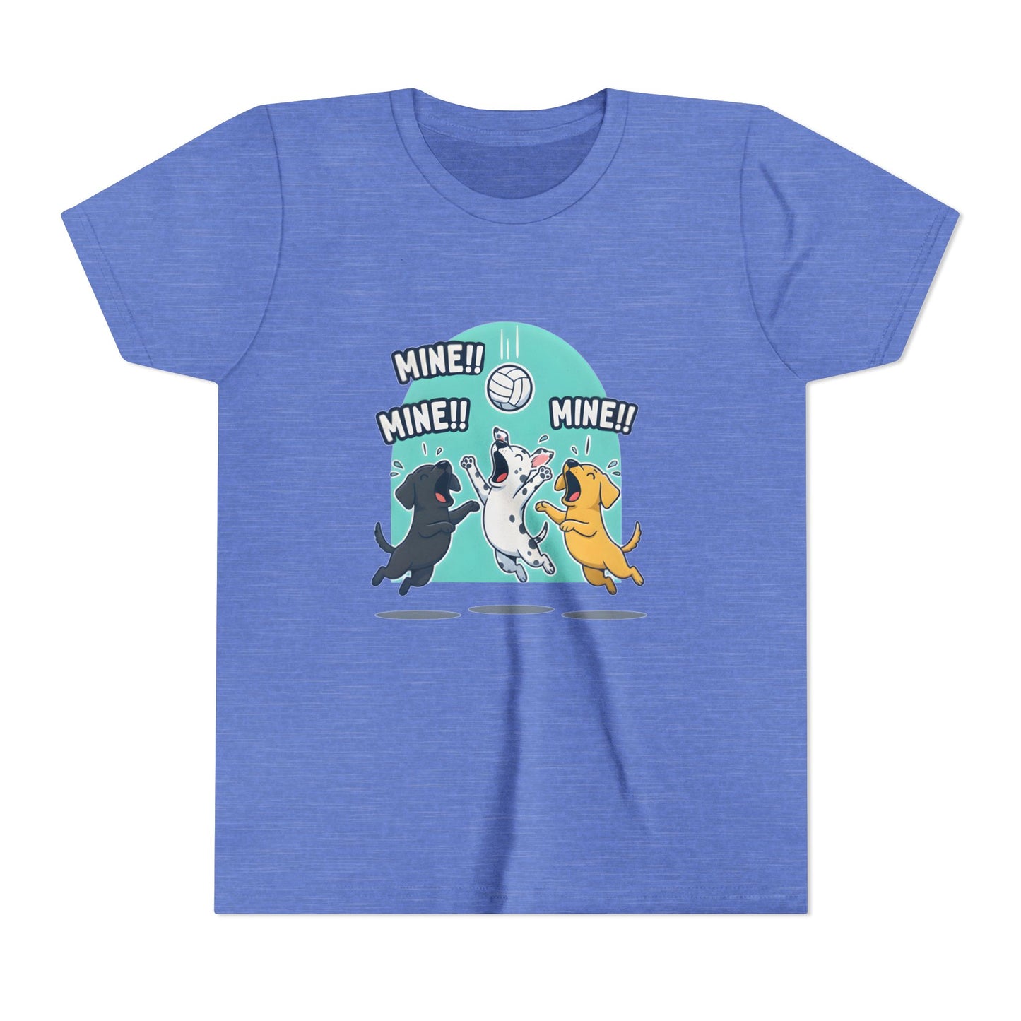 Mine! Volleyball Puppy Squad Youth Short Sleeve Tee
