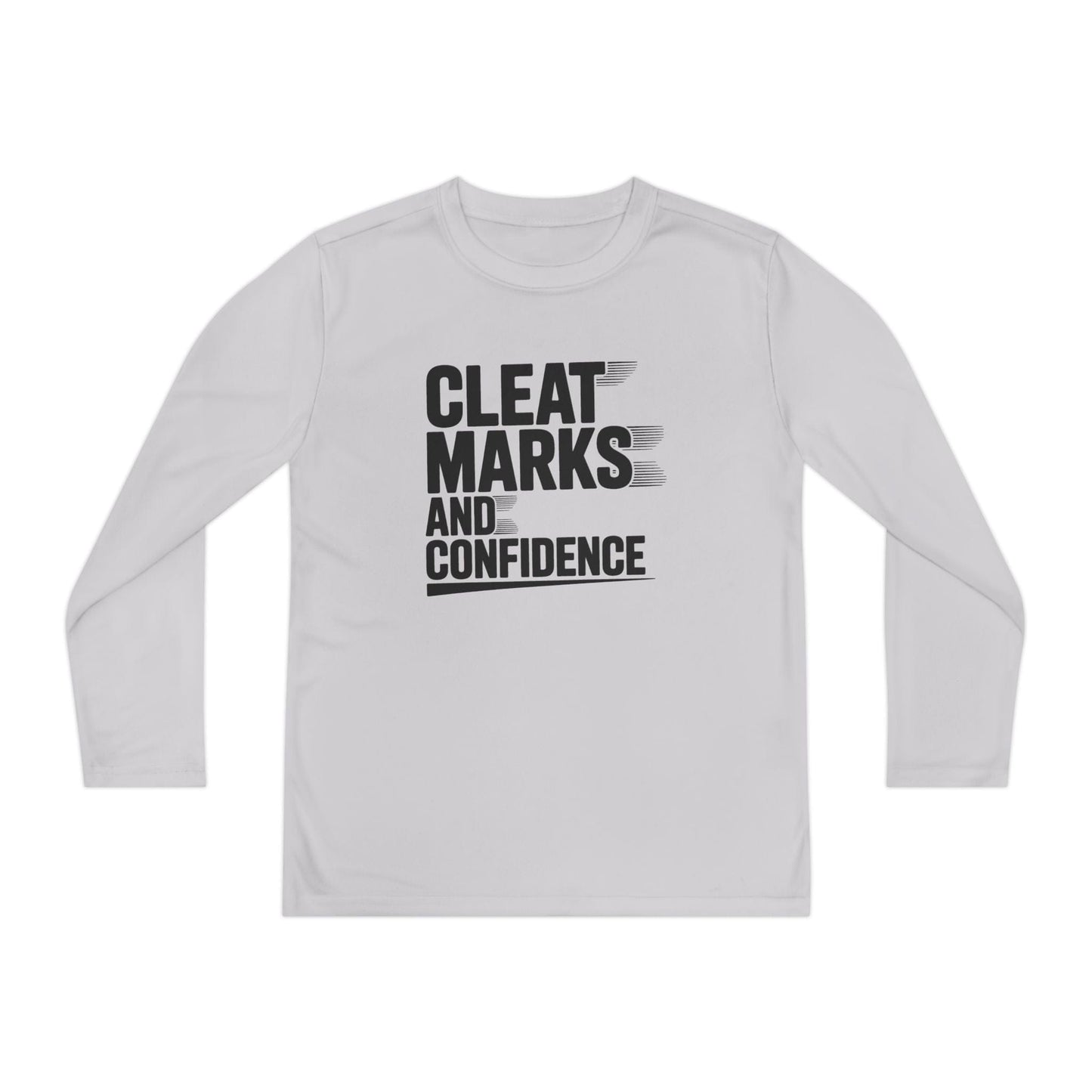 Cleat Marks And Confidence Youth Long Sleeve Competitor Tee