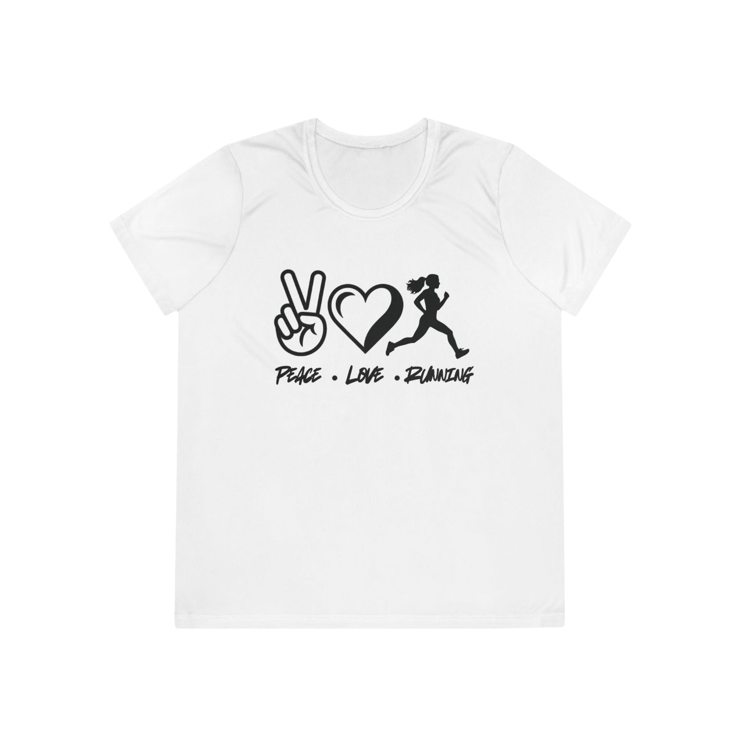 Peace • Love • Running Ladies Moisture Wicking Tee