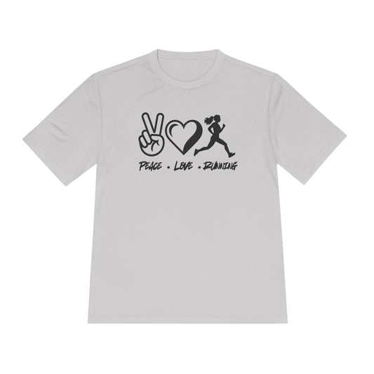 Peace • Love • Running Unisex Moisture Wicking Tee