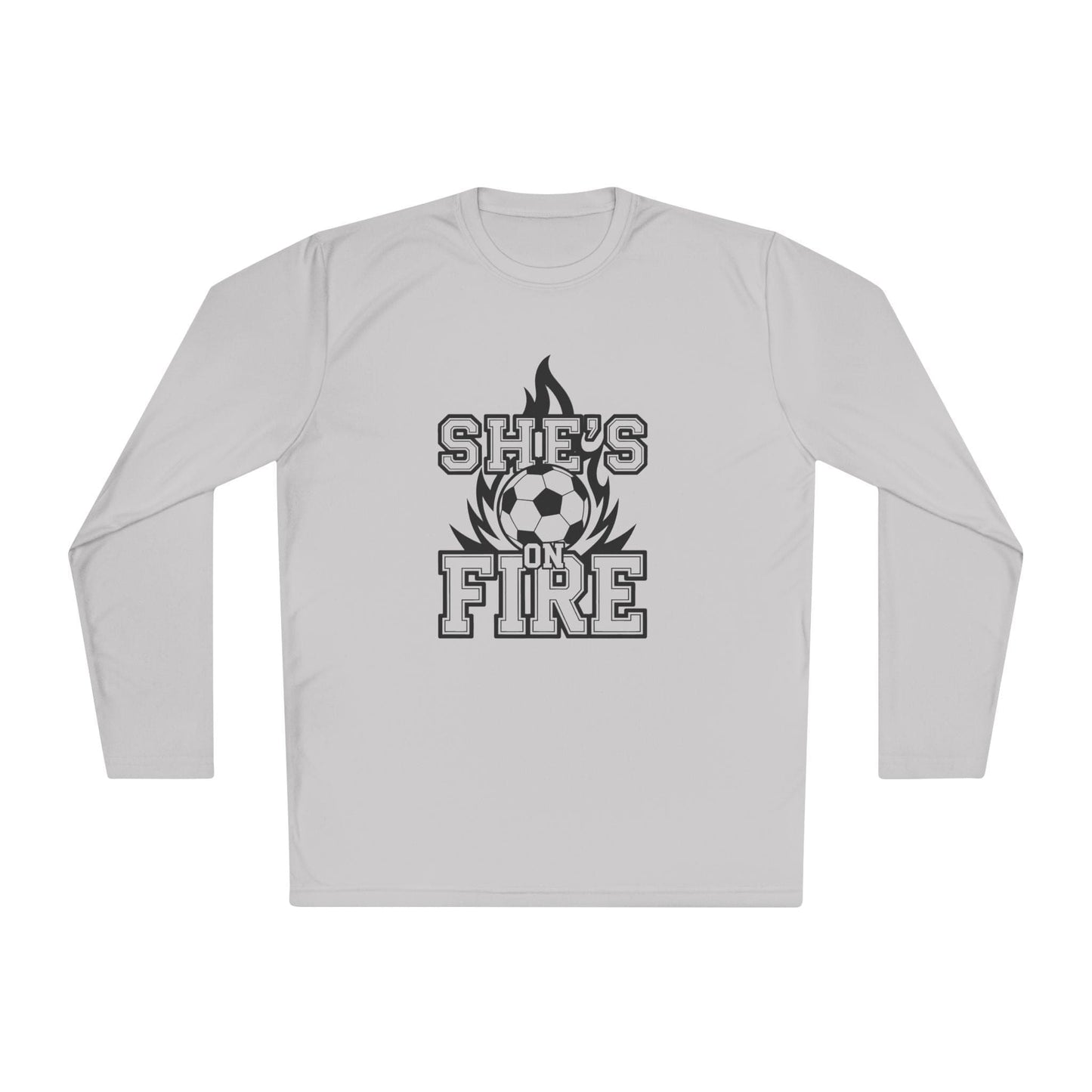 She's On Fire Soccer Lightweight Long Sleeve Tee