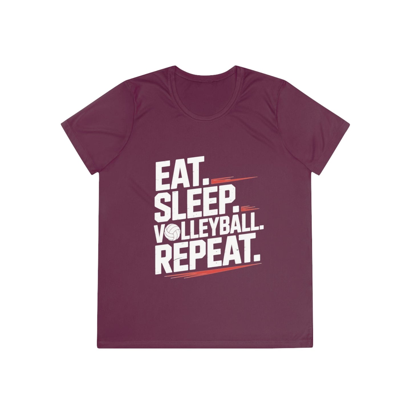 Eat.Sleep.Volleyball.Repeat Ladies Moisture Wicking Tee