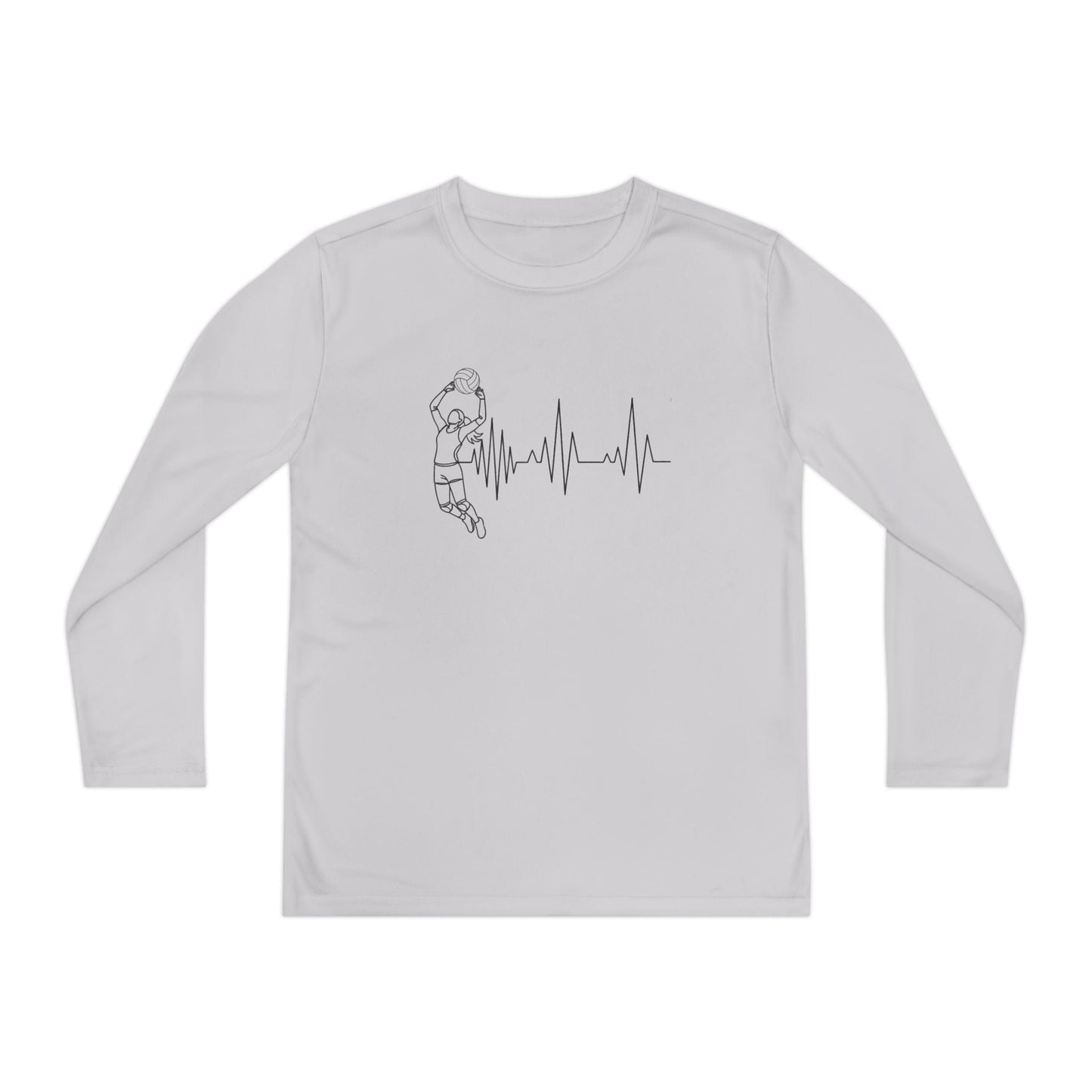 Volleyball Heartbeat Youth Long Sleeve Competitor Tee