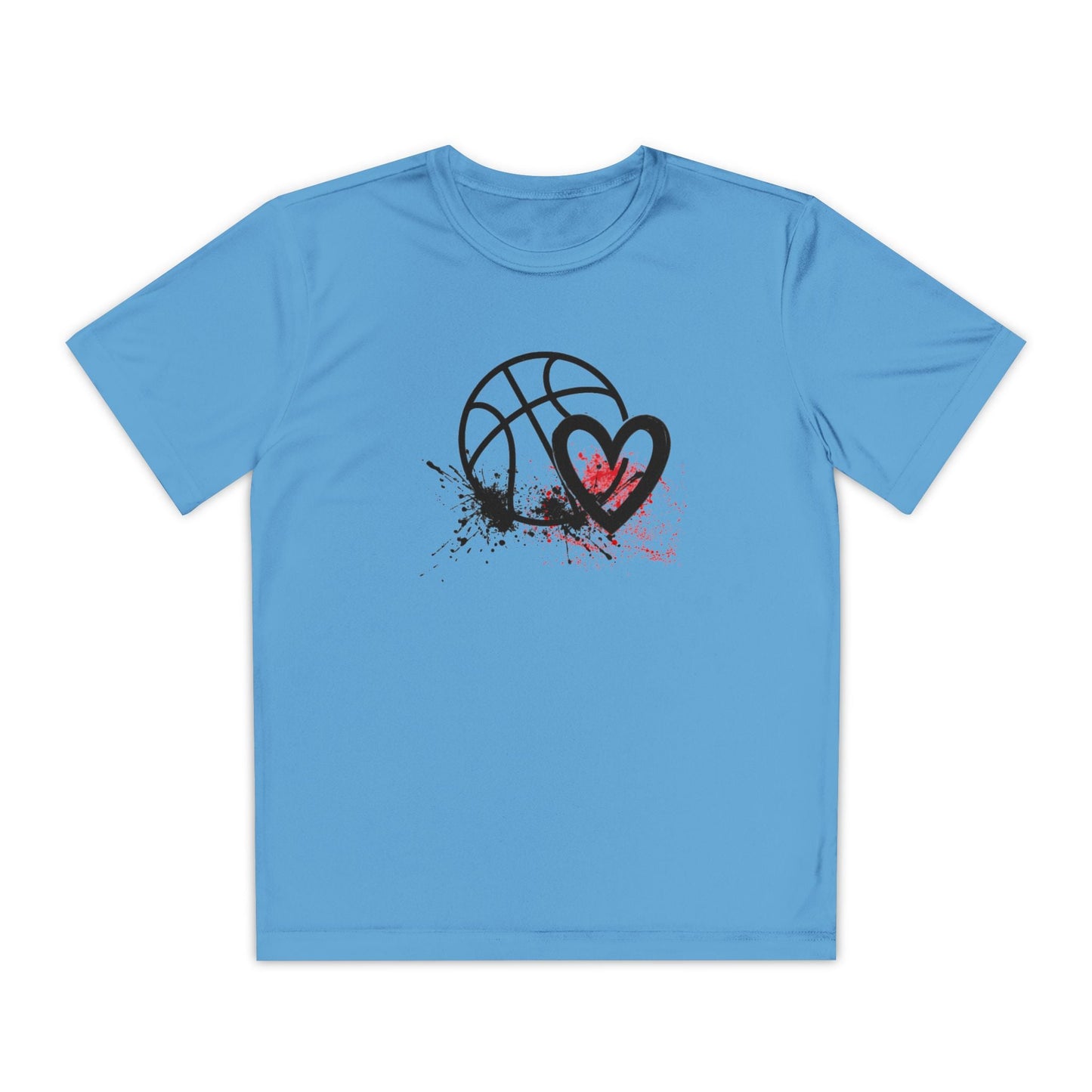 Basketball Is Her Heartbeat Youth Moisture Wicking Tee