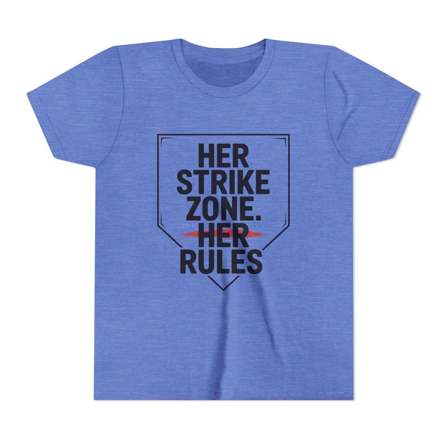 Her Strike Zone. Her Rules Youth Short Sleeve Tee