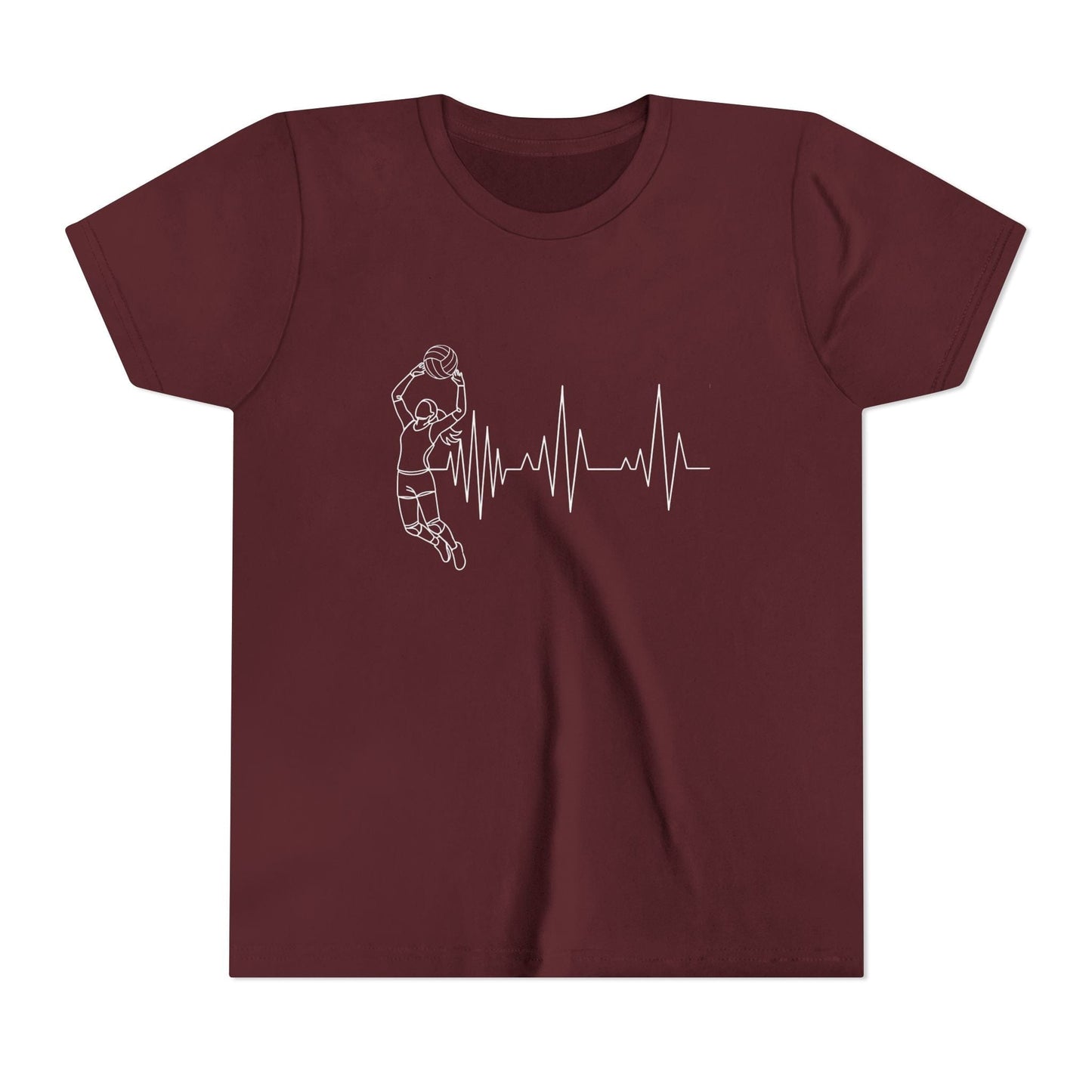 Volleyball Heartbeat Youth Short Sleeve Tee