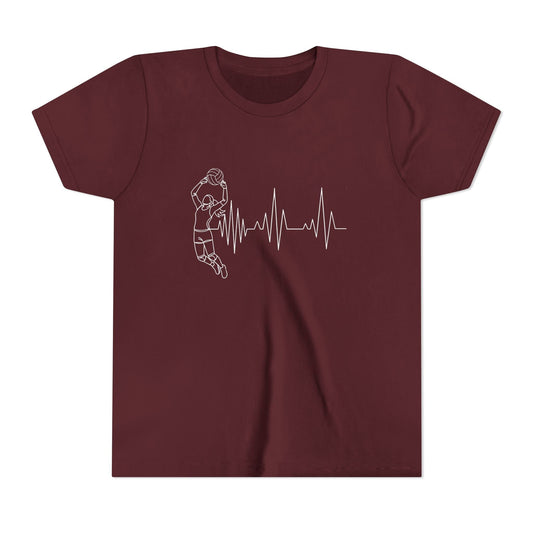 Volleyball Heartbeat Youth Short Sleeve Tee