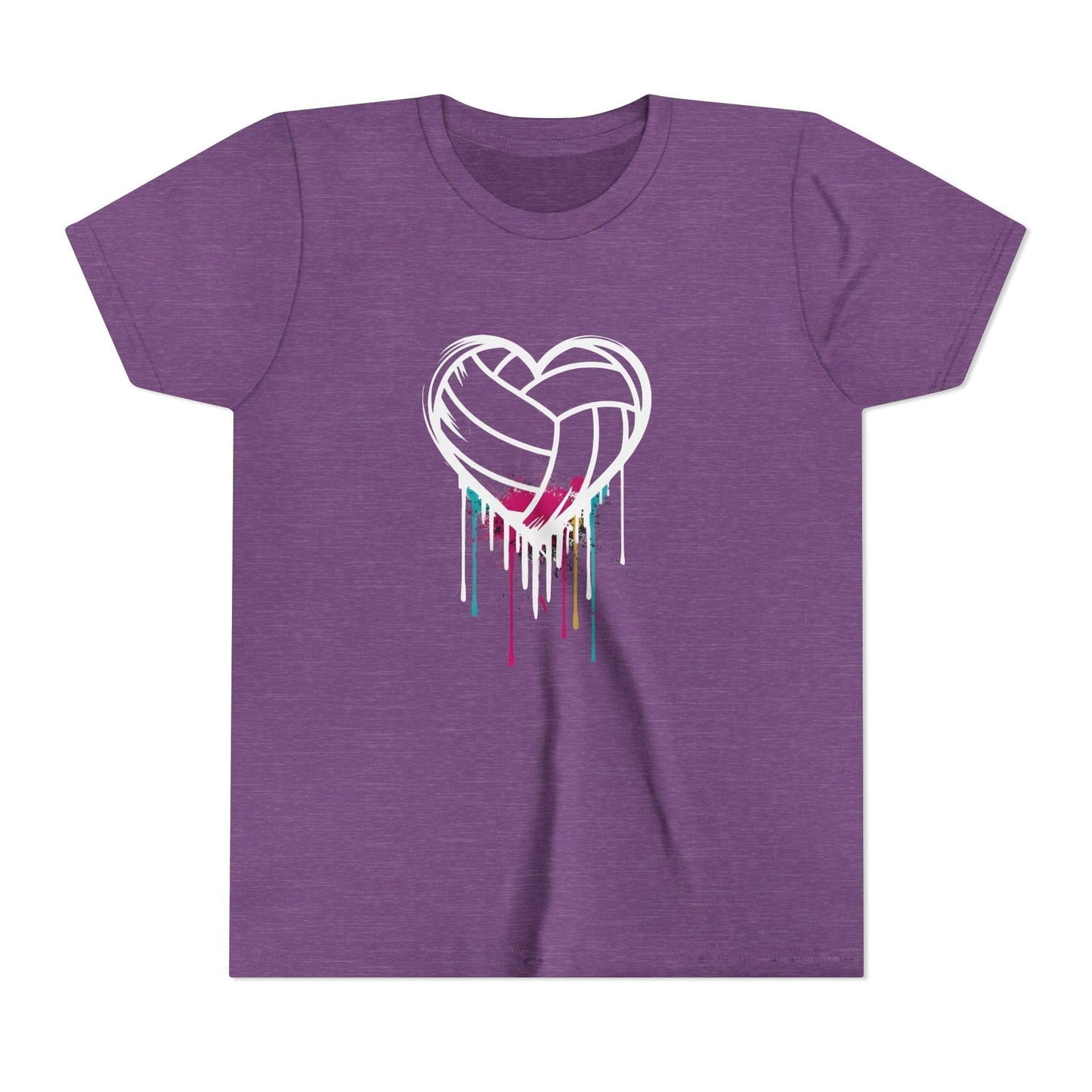 Dripping Volleyball Heart Youth Short Sleeve Tee