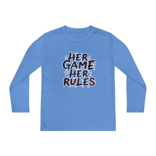 Her Game, Her Rules Youth Long Sleeve Competitor Tee