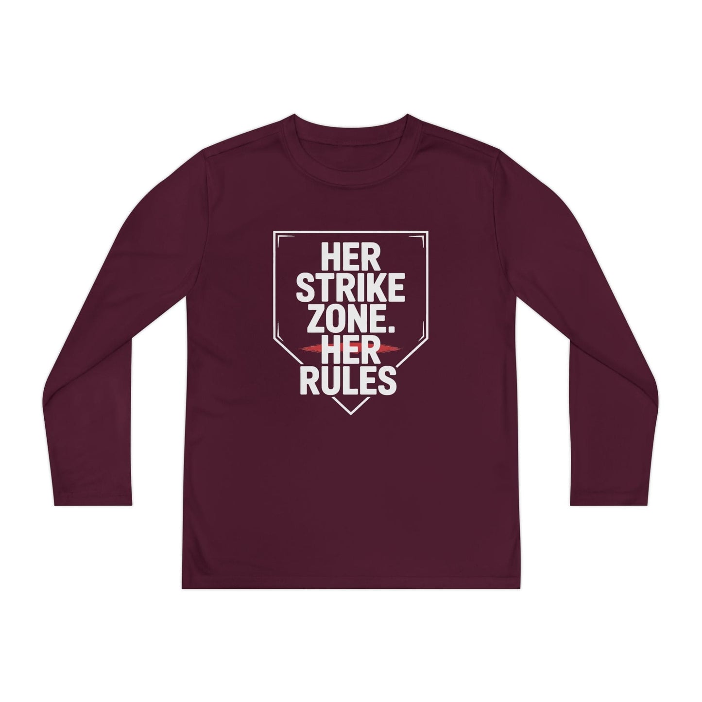 Her Strike Zone, Her Rules Youth Long Sleeve Competitor Tee