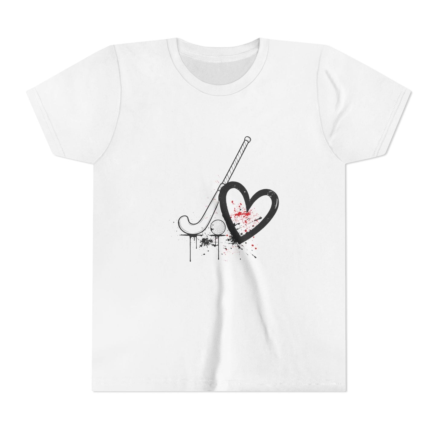 Field Hockey Is Her Heartbeat Youth Short Sleeve Tee