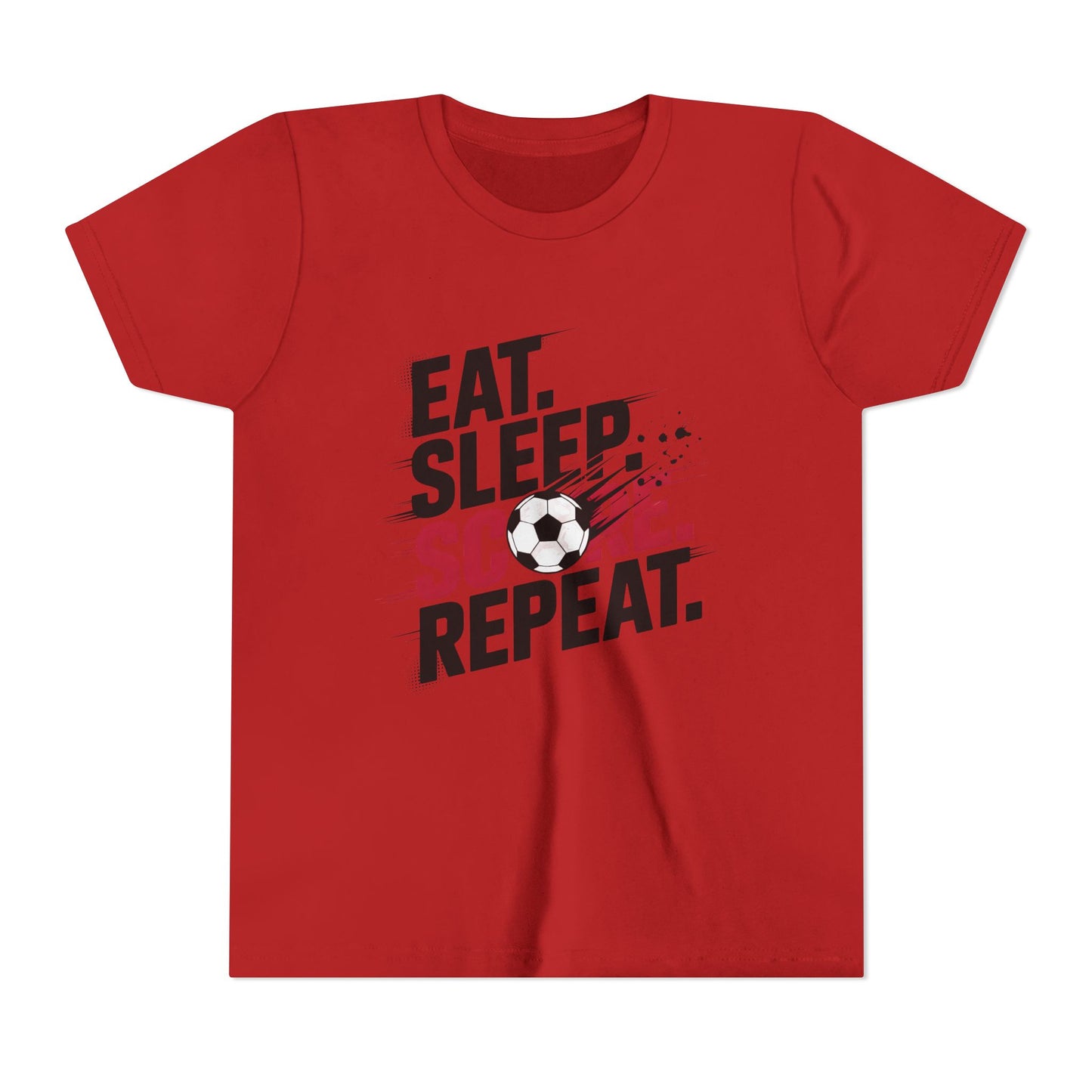 Eat, Sleep, Score Repeat Soccer  Youth Short Sleeve Tee