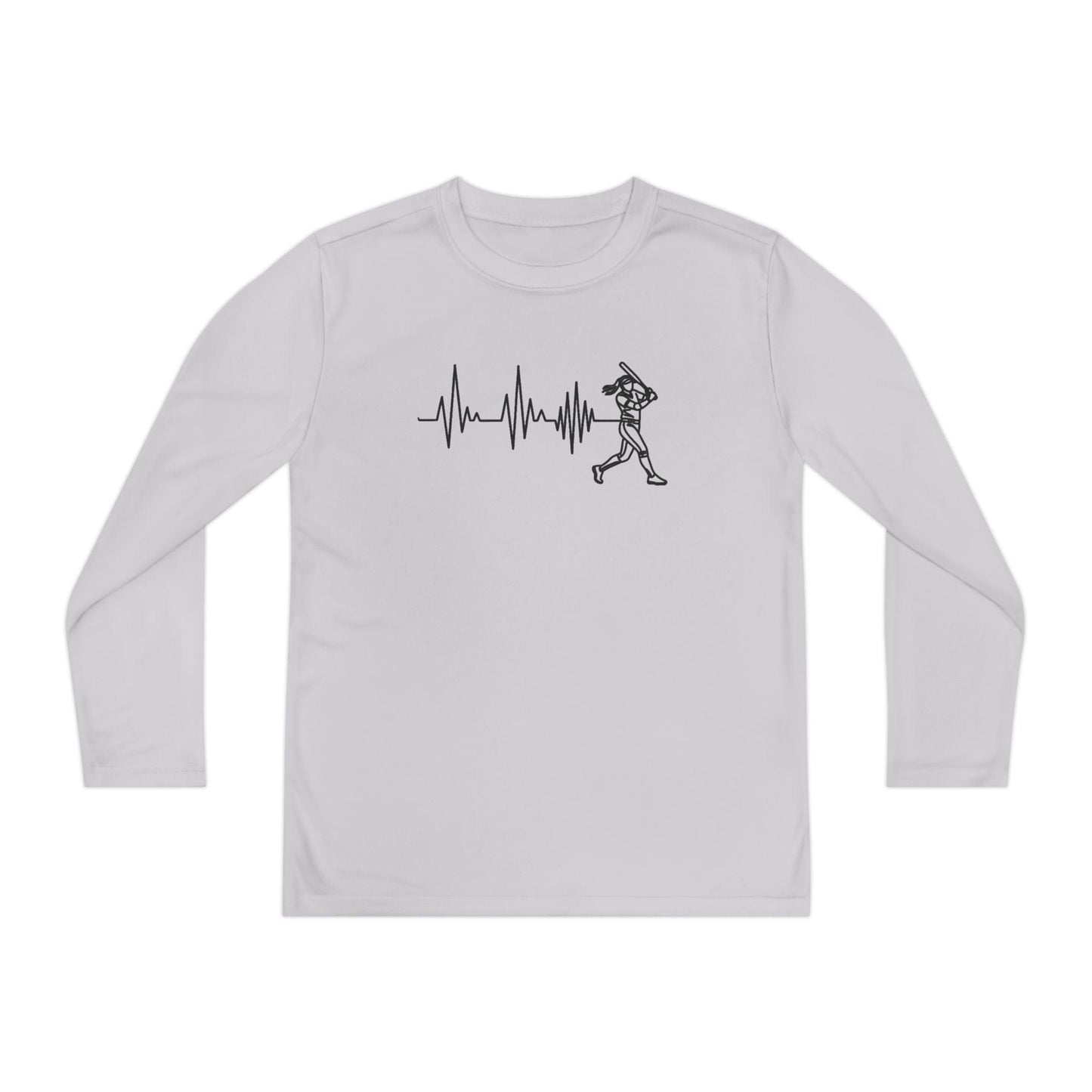 Softball Heartbeat Youth Long Sleeve Competitor Tee