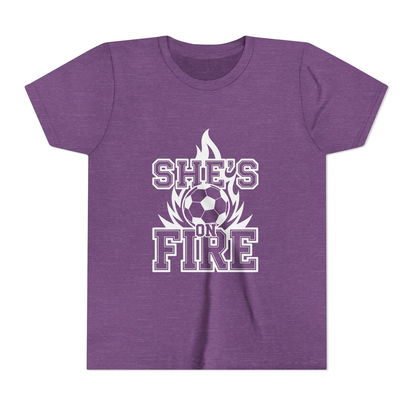 She's On Fire Soccer Youth Short Sleeve Tee