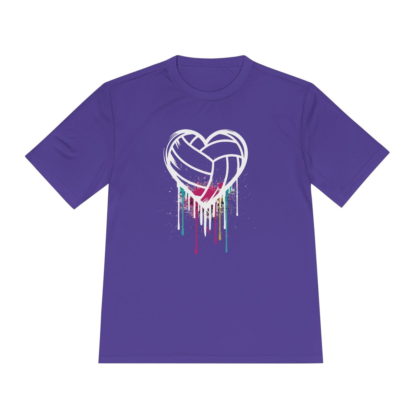 Dripping Volleyball Heart Unisex Moisture Wicking Tee