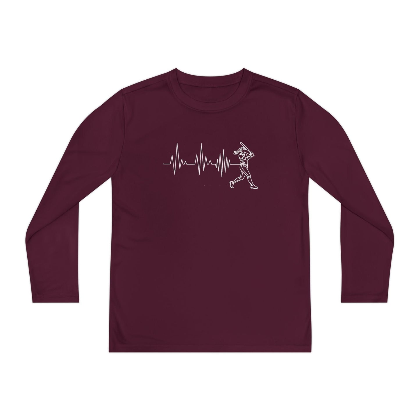 Softball Heartbeat Youth Long Sleeve Competitor Tee