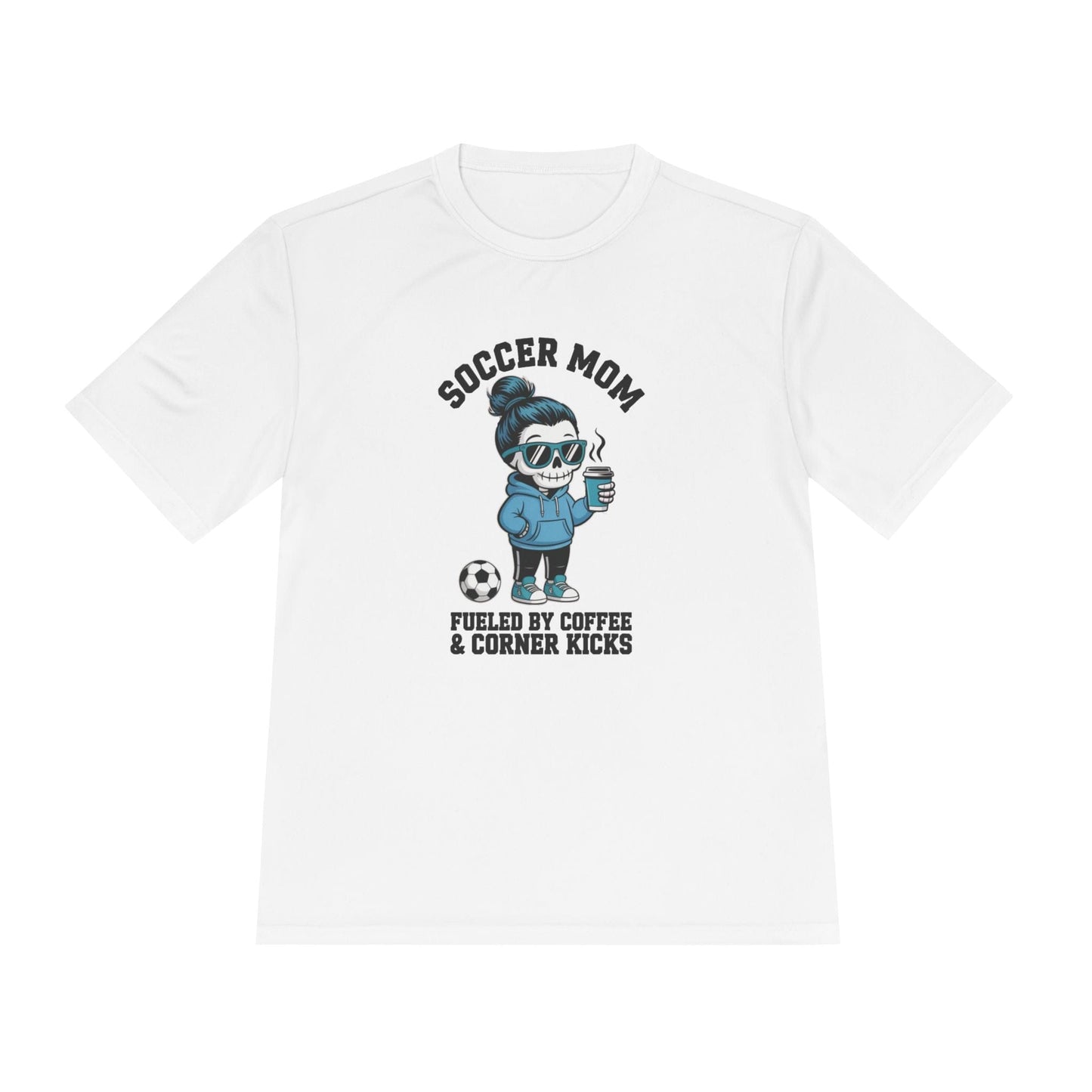 Coffee And Corner Kicks Mom Unisex Moisture Wicking Tee