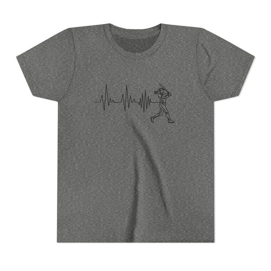 Softball Heartbeat Youth Short Sleeve Tee