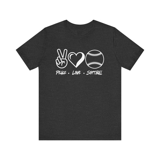 Peace • Love • Softball T-Shirt