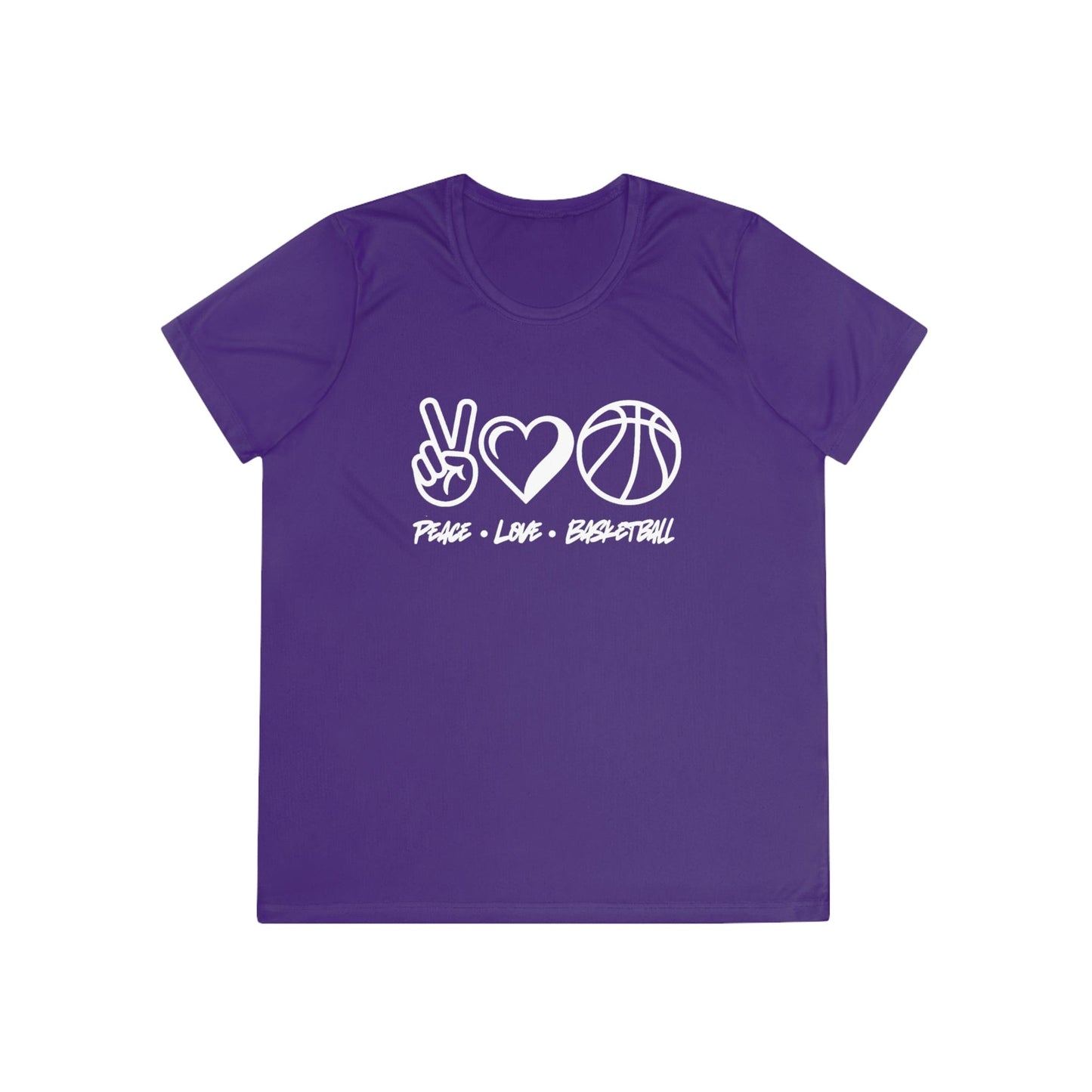 Peace • Love • Basketball Ladies Moisture Wicking Tee