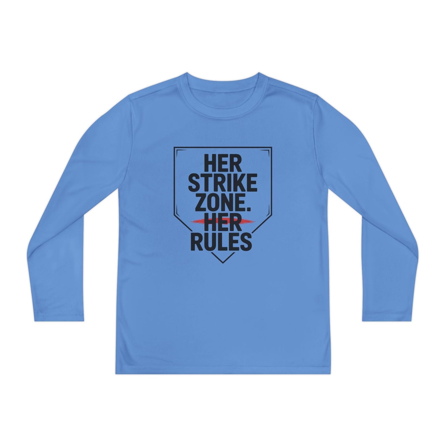 Her Strike Zone, Her Rules Youth Long Sleeve Competitor Tee