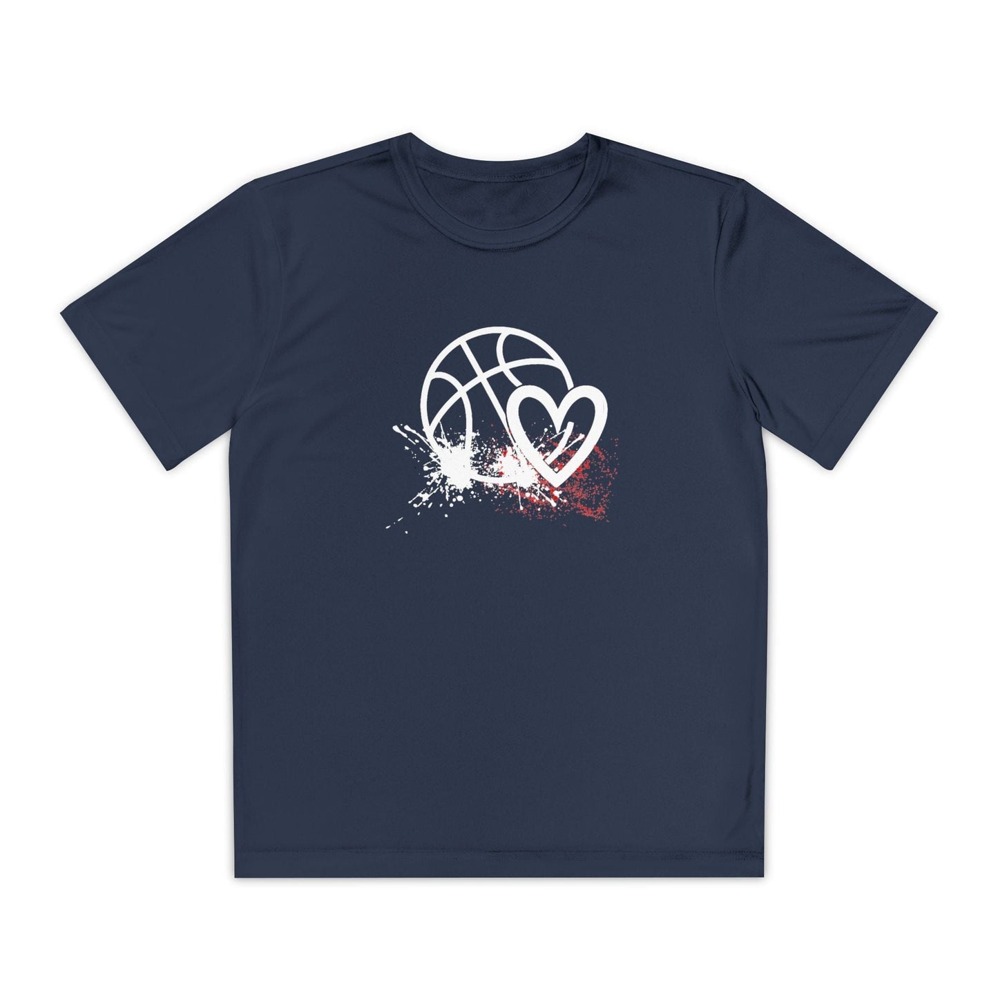 Basketball Is Her Heartbeat Youth Moisture Wicking Tee