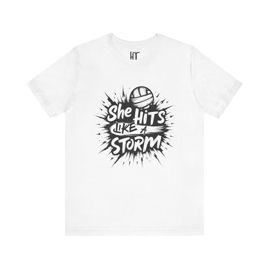 She Hits Like A Storm T-Shirt
