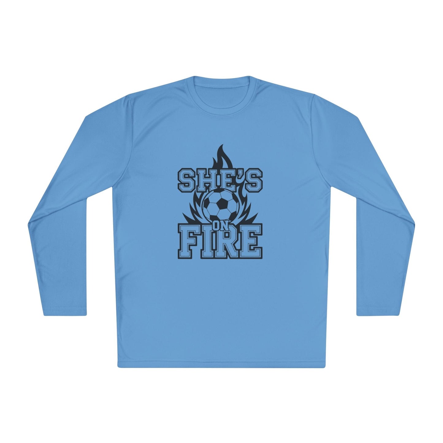 She's On Fire Soccer Lightweight Long Sleeve Tee