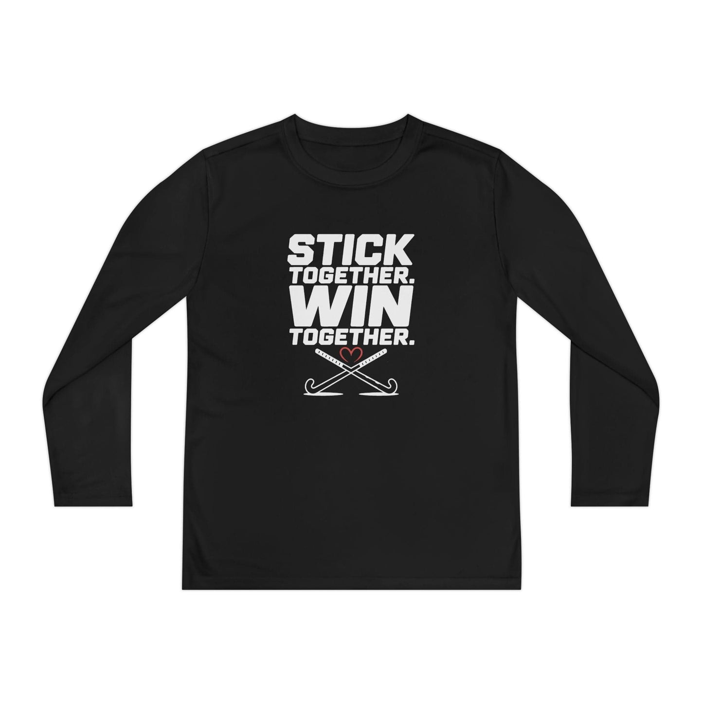 Stick Together. Win Together  Youth Long Sleeve Competitor Tee