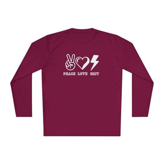 Peace, Love, Grit Unisex Lightweight Long Sleeve Tee
