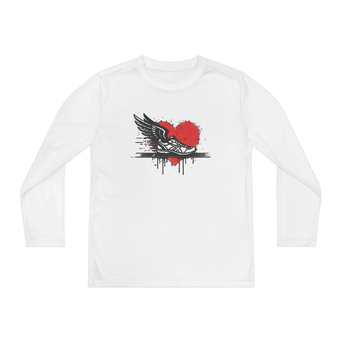 Running Is Her Heartbeat Youth Long Sleeve Competitor Tee