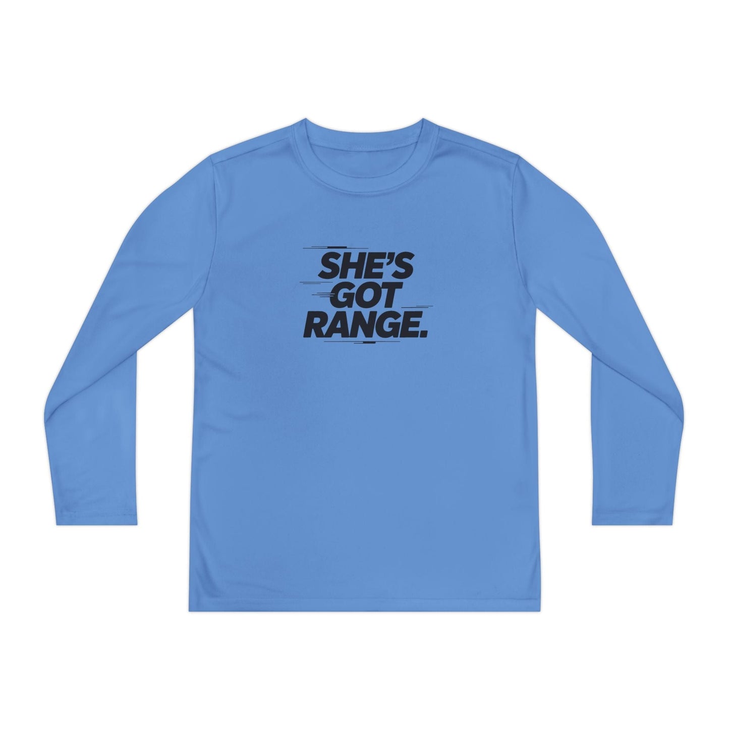 She's Got Range Youth Long Sleeve Competitor Tee