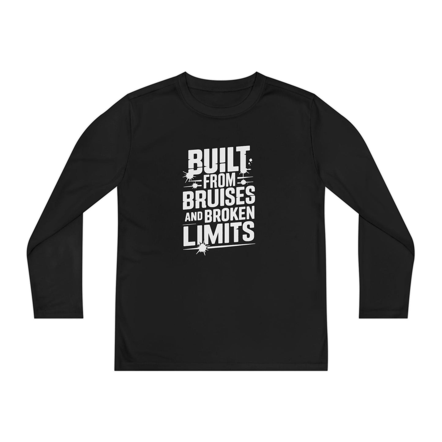 Built From Bruises And Broken Limits Youth Long Sleeve Competitor Tee