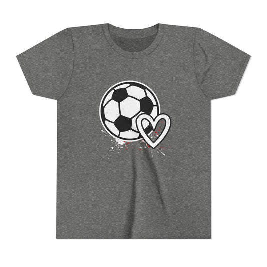 Soccer Is Her Heartbeat Youth Short Sleeve Tee