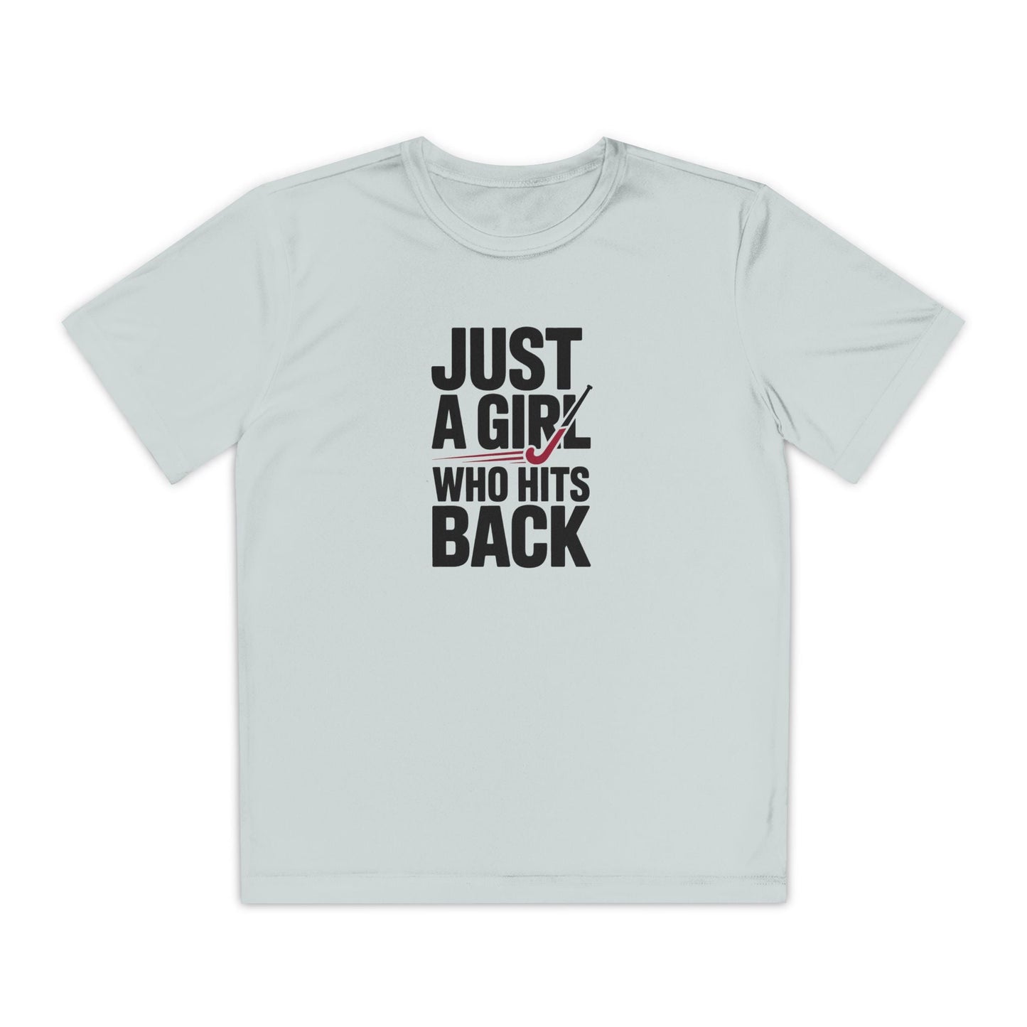 Just A Girl Who Hits Back Youth Moisture Wicking Tee