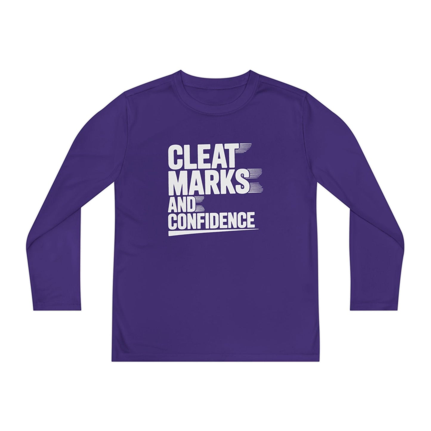 Cleat Marks And Confidence Youth Long Sleeve Competitor Tee