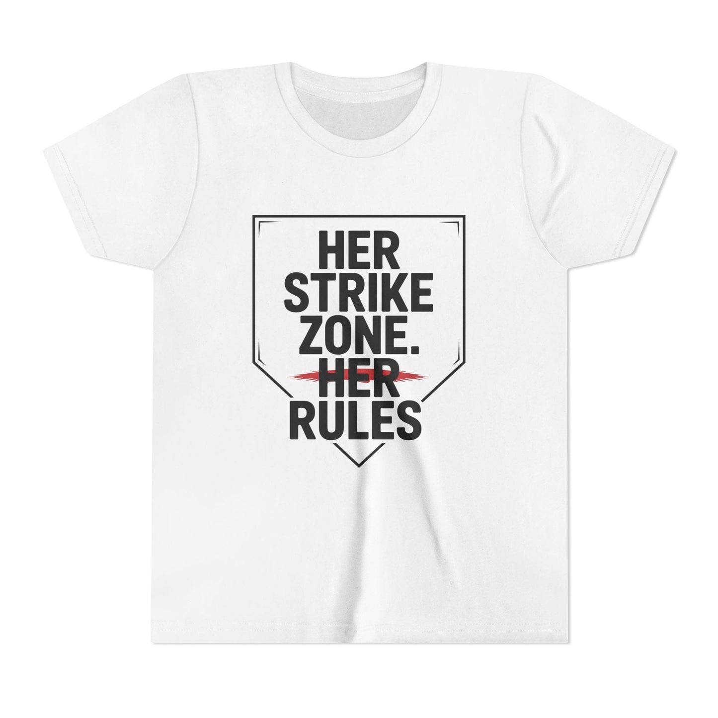 Her Strike Zone. Her Rules Youth Short Sleeve Tee