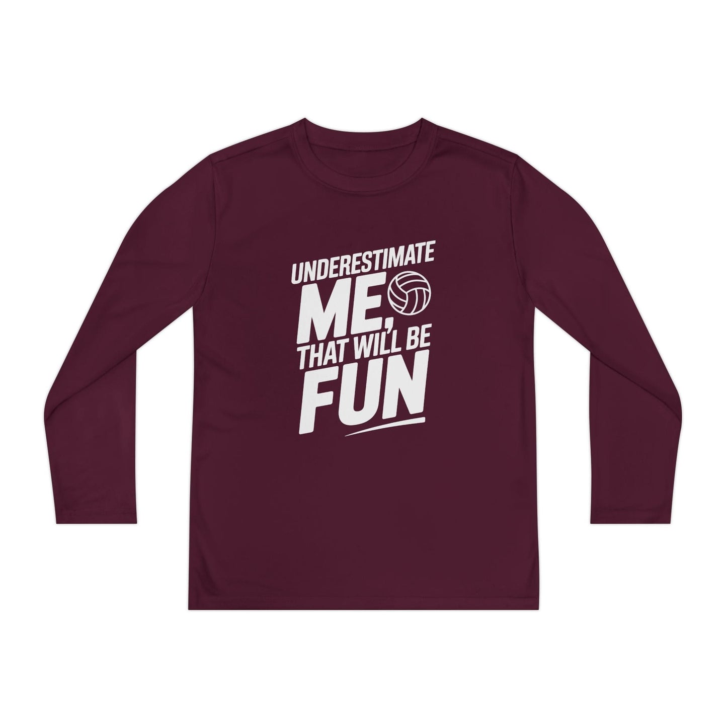 Underestimate Me, Volleyball Youth Long Sleeve Competitor Tee