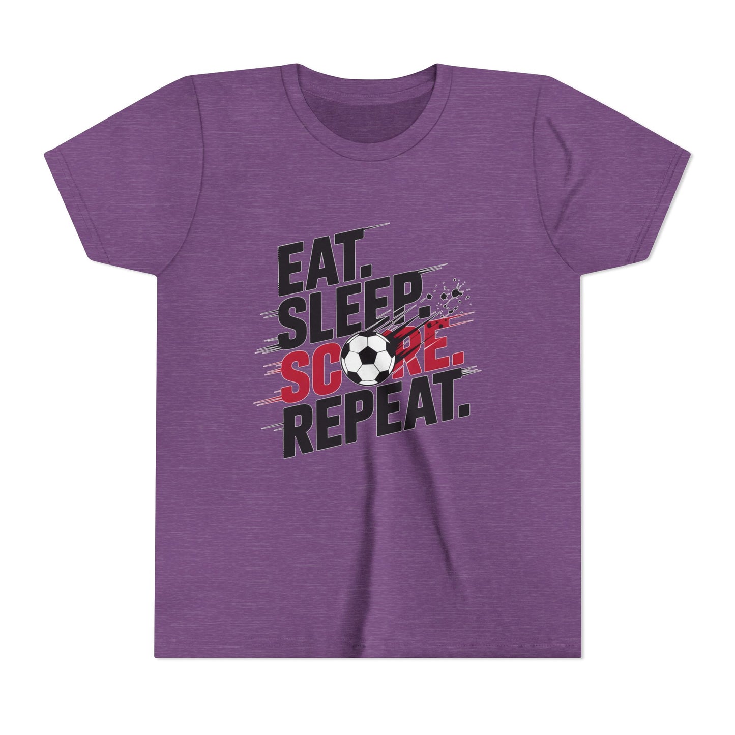 Eat, Sleep, Score Repeat Soccer  Youth Short Sleeve Tee