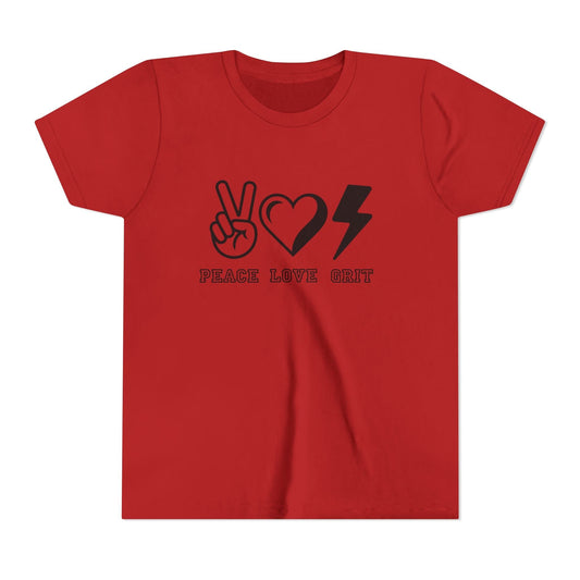 Peace, Love, Grit Youth Short Sleeve Tee